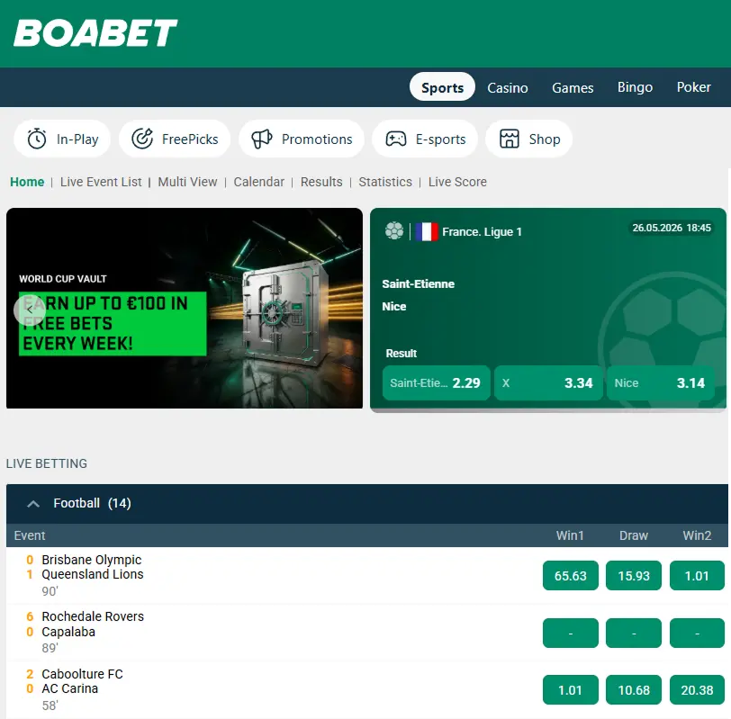 BoaBet Sports Betting Markets