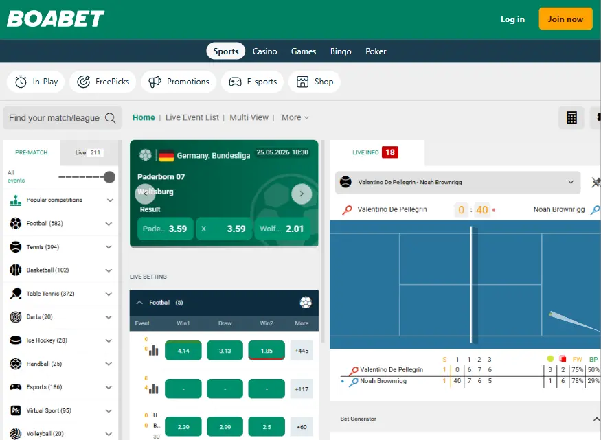 BoaBet Betting Types