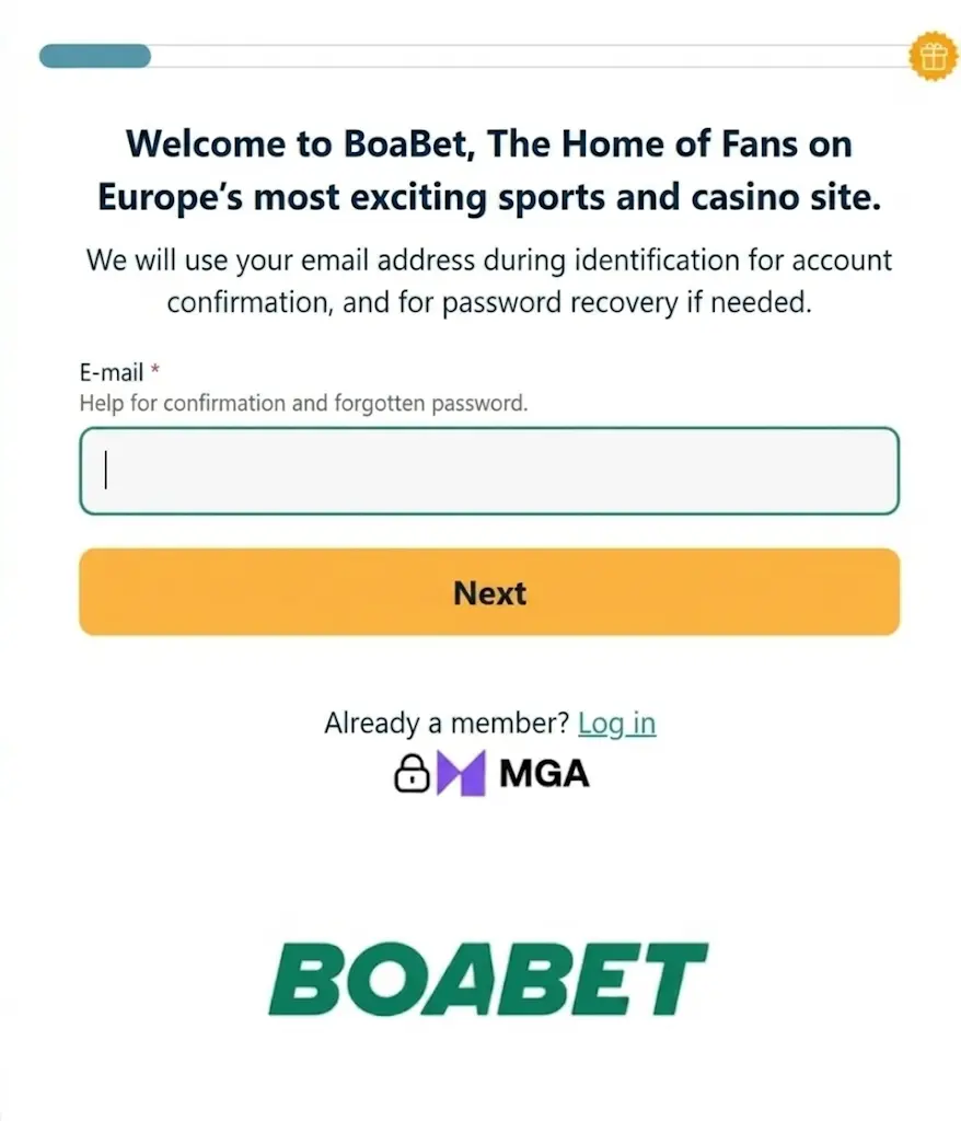 Boabet Casino Registration Form